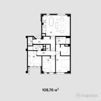 ЖК Nef Uptown — 3-ком 108,8 м² (от 141 388 000 тг)
