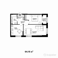 ЖК Respublika — 2-ком 64,2 м² (от 29 509 000 тг)