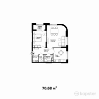 ЖК Respublika — 2-ком 70,7 м² (от 32 512 800 тг)