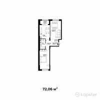 ЖК Respublika — 2-ком 72,1 м² (от 33 147 600 тг)