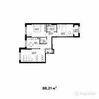 ЖК Respublika — 3-ком 88,2 м² (от 40 576 600 тг)