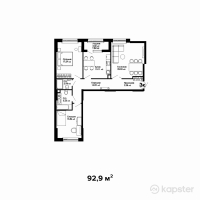 ЖК Respublika — 3-ком 92,9 м² (от 42 734 000 тг)