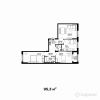 ЖК Respublika — 3-ком 95,3 м² (от 43 838 000 тг)
