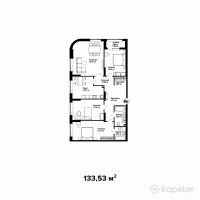 ЖК Respublika — 4-ком 133,5 м² (от 61 423 800 тг)