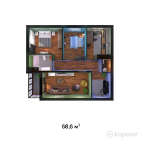 ЖК Gul' Ana — 3-ком 68,6 м² (null)