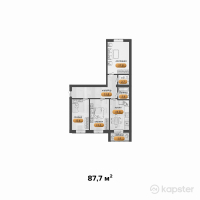 ЖК Aryjan — 3-ком 87,7 м² (от 28 064 000 тг)