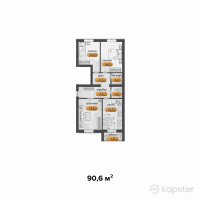 ЖК Aryjan — 3-ком 90,6 м² (от 28 992 000 тг)