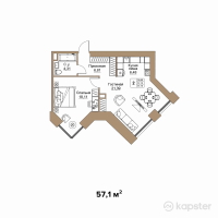 КД REGENT — 2-ком 57,1 м² (от 47 393 000 тг)