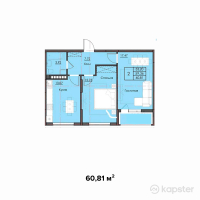ЖК Riviera — 2-ком 60,8 м² (от 26 148 300 тг)