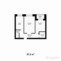 ЖК Алтын-Арка — 2-ком 57,2 м² (от 20 878 000 тг)