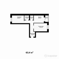ЖК Алтын-Арка — 2-ком 63,4 м² (от 23 141 000 тг)