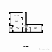 ЖК Алтын-Арка — 3-ком 73,9 м² (от 26 973 500 тг)