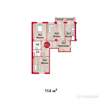 ЖК Асылтас — 3-ком 114 м² (от 35 340 000 тг)