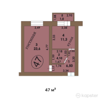 ЖК Модерн — 1-ком 47 м² (от 21 150 000 тг)