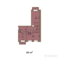 ЖК Модерн — 2-ком 94 м² (от 42 300 000 тг)