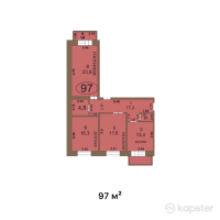ЖК Модерн — 3-ком 97 м² (от 38 800 000 тг)