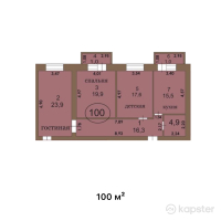 ЖК Модерн — 3-ком 100 м² (от 40 000 000 тг)