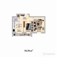 ЖК Aktobe Towers-2 — 2-ком 72,8 м² (от 17 460 000 тг)