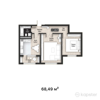 ЖК Өner — 2-ком 68,5 м² (от 29 246 737 тг)