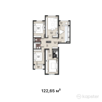 ЖК Өner — 4-ком 122,7 м² (от 52 374 248 тг)