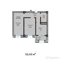 ЖК Astoria — 2-ком 53,4 м² (от 27 783 600 тг)