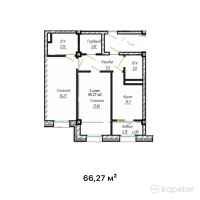ЖК Astoria — 2-ком 66,3 м² (от 34 460 400 тг)