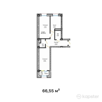 ЖК Astoria — 2-ком 66,6 м² (от 34 606 000 тг)