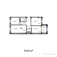 ЖК Astoria — 3-ком 74,5 м² (от 38 750 400 тг)