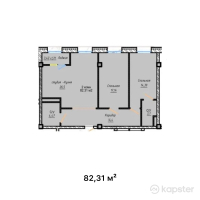 ЖК Astoria — 2-ком 82,3 м² (от 42 801 200 тг)