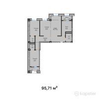 ЖК Astoria — 3-ком 95,7 м² (от 49 769 200 тг)