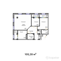 ЖК Astoria — 3-ком 105,3 м² (от 54 745 600 тг)