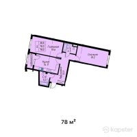 ЖК Atameken Premium — 2-ком 78 м² (от 35 100 000 тг)