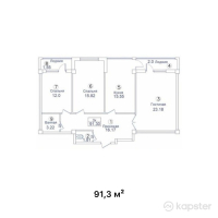 ЖК Jana Jay — 3-ком 91,3 м² (от 32 868 000 тг)