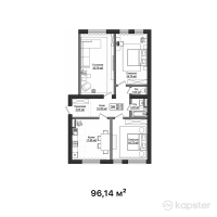 ЖК Birmingham — 3-ком 96,1 м² (от 27 880 700 тг)