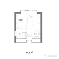 ЖК RAMS Saiahat — 2-ком 54.5 м² (от 35,316,000 тг)