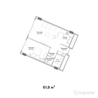 ЖК RAMS Saiahat — 2-ком 61.8 м² (от 40,046,400 тг)