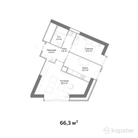 ЖК RAMS Saiahat — 2-ком 66.3 м² (от 42,962,400 тг)