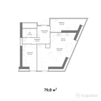 ЖК RAMS Saiahat — 3-ком 79.8 м² (от 48,725,880 тг)