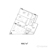 ЖК RAMS Saiahat — 3-ком 106,7 м² (от 91 345 657 тг)