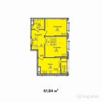 ЖК Park Avenue — 2-ком 61,8 м² (от 32 280 480 тг)