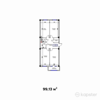 ЖК Самал — 3-ком 99,1 м² (от 30 730 300 тг)