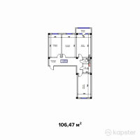 ЖК Самал — 3-ком 106,5 м² (от 30 730 300 тг)
