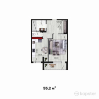 ЖК Monaco — 1-ком 55,2 м² (от 17 940 000 тг)