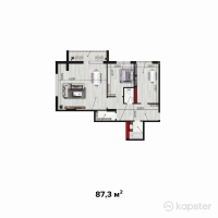 ЖК Monaco — 2-ком 87,3 м² (от 28 372 800 тг)