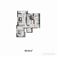 ЖК Monaco — 2-ком 107,8 м² (от 35 035 000 тг)