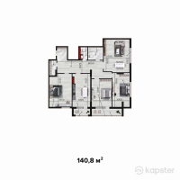 ЖК Monaco — 4-ком 140,8 м² (от 45 760 000 тг)