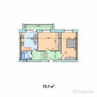 ЖК Suigen-Sai — 2-ком 73,7 м² (от 23 584 000 тг)