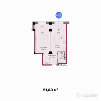 ЖК 20a Avenue — 1-ком 51,6 м² (от 20 652 000 тг)