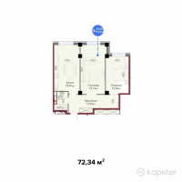 ЖК 20a Avenue — 2-ком 72,3 м² (от 28 936 000 тг)