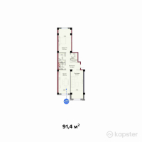 ЖК 20a Avenue — 2-ком 91,4 м² (от 36 560 000 тг)